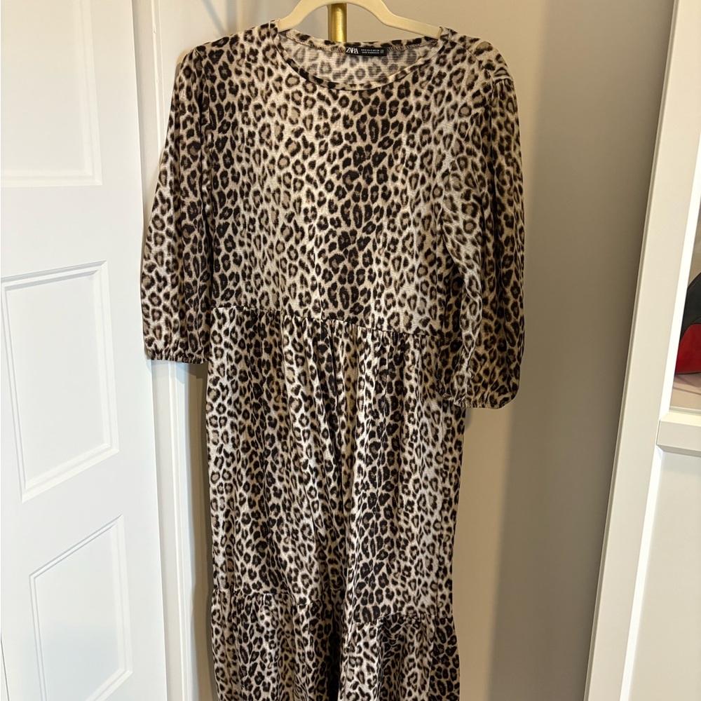 Leopard Print Midi Dress